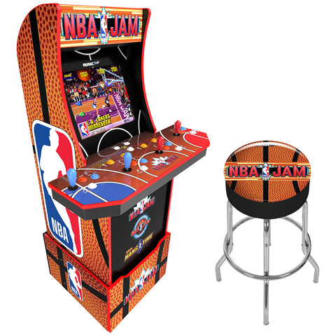 Image of Arcade1Up 4-Player NBA Jam Arcade with Stool & Bundle